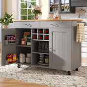 CARRELLO DA CUCINA 102x45x92 cm Grigio in MDF e metallo con ruote