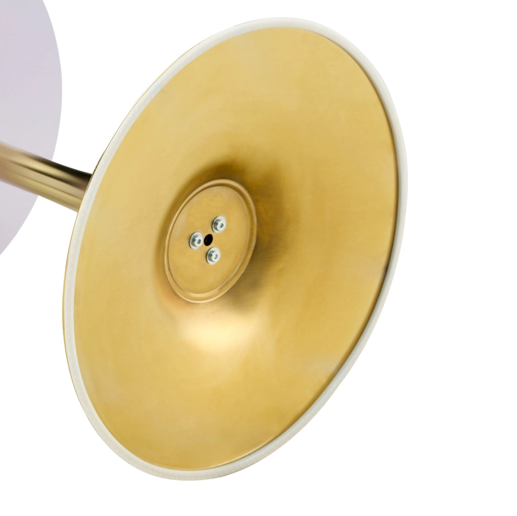 TAVOLO rotondo Mid-Century 72 cm MDF noce e metallo oro