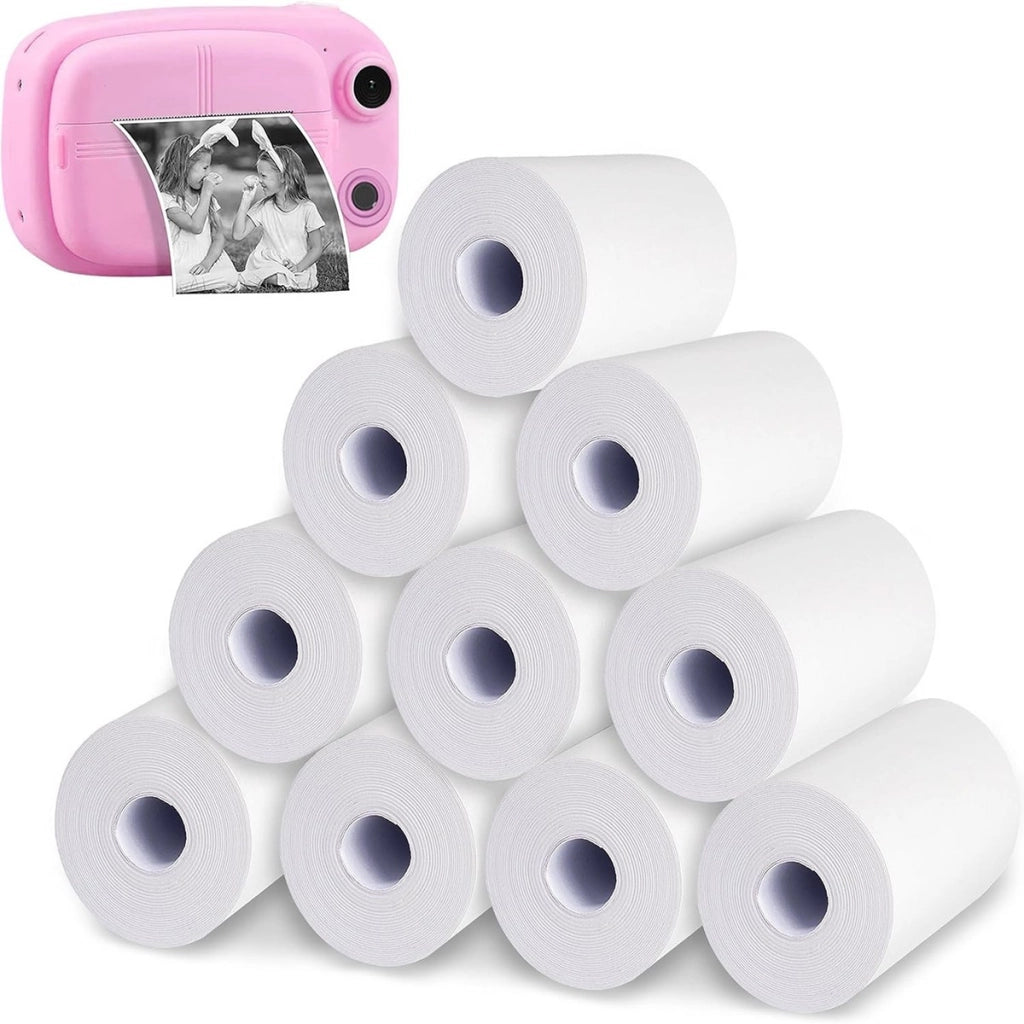 SET 10 ROTOLI CARTA TERMICA 57X25 MM PER MINI STAMPANTE ADESIVA ROTOLO FOTO