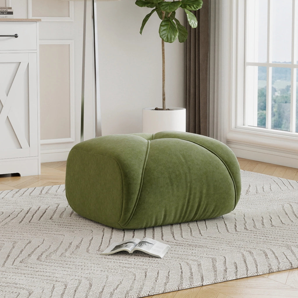 Divano modulare ergonomico in ciniglia verde