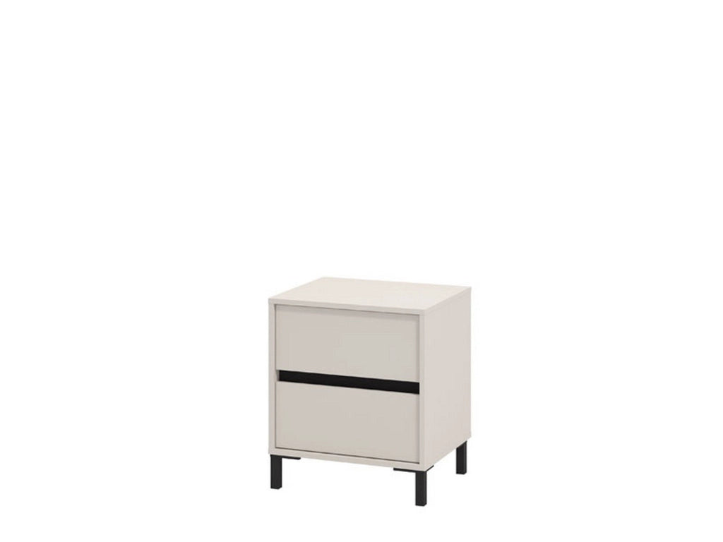 Combatte, Comodino un Ripiano, 48x40x55h cm Bianco
