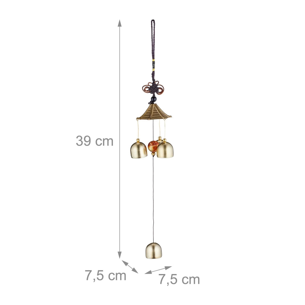 Set di 2 campanelli eolici decorativi a sospensione giardino balcone 60 x 10 cm atmosfera zen in metallo nero 13_0014405