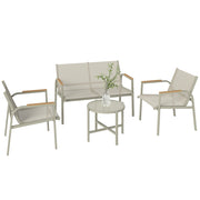 Set Divano da Esterno con Loveseat e 2 Poltrone, Verde