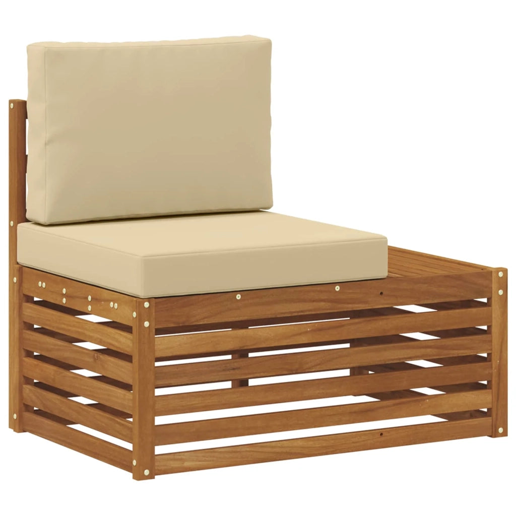 6 pz Set di divani da esterno Naturale e Beige 3375453