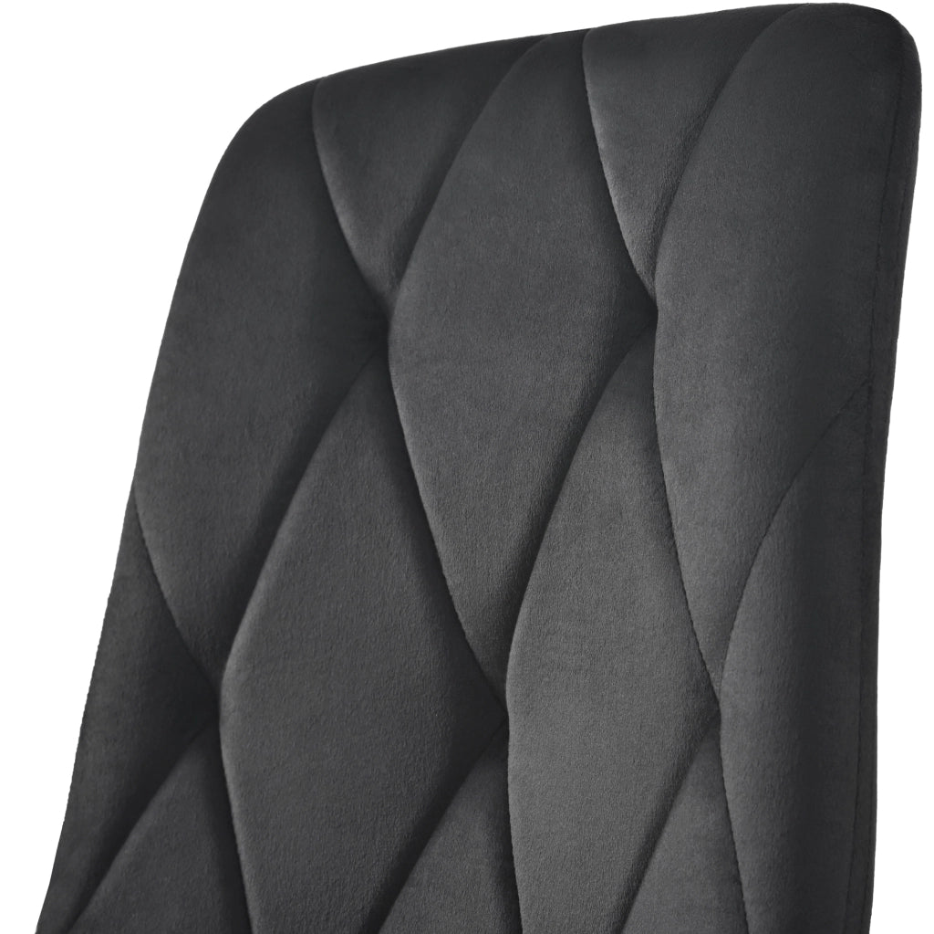 SEDIA da pranzo in velluto nero Set da 4 pezzi