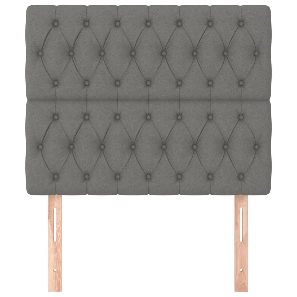Testiera | Testata Grigio Scuro 90x7x118/128 cm Tessuto