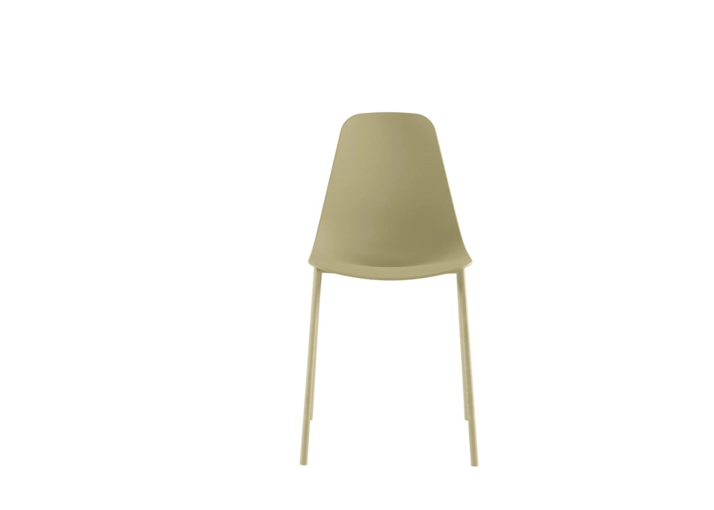 Sedia Frida Design Moderno in Polipropilene con Gambe in Metallo - Seduta Ergonomica per Arredo Interni Casa Ufficio - Colore Giallo