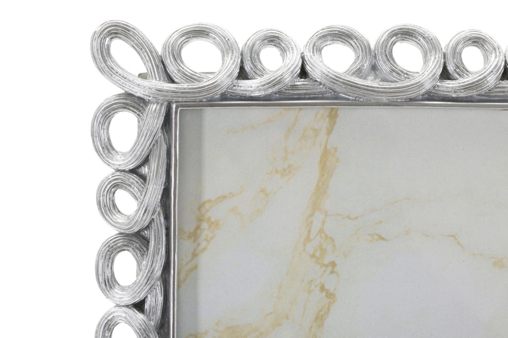 Cornice Hollow 26x2,2x31,3 cm in Resina e Vetro Argento