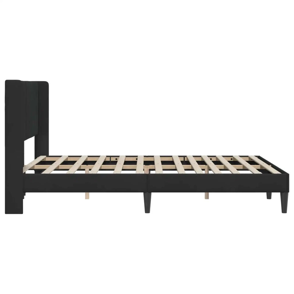 Letto matrimoniale | Letto per adulti | Struttura del letto con testiera Nero 120 x 200 cm Velluto