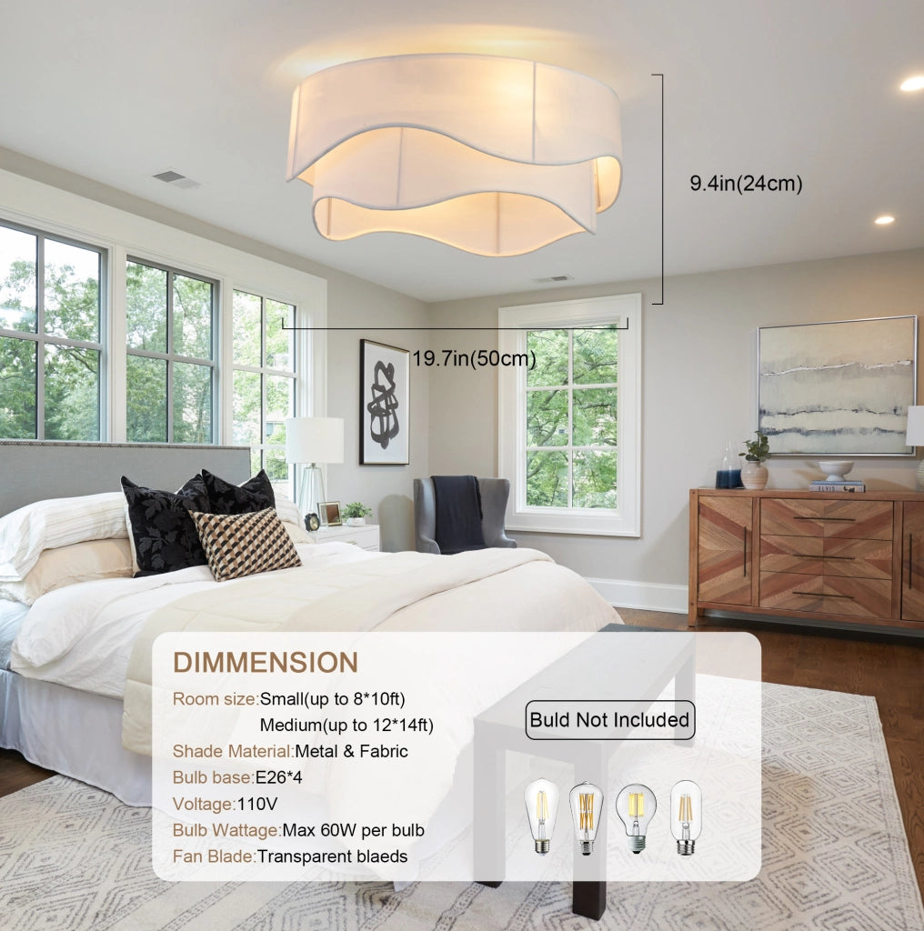 Ventilatore da soffitto 53;5 cm con luce; 4 attacchi E26; app Bluetooth e telecomando; oro e bianco