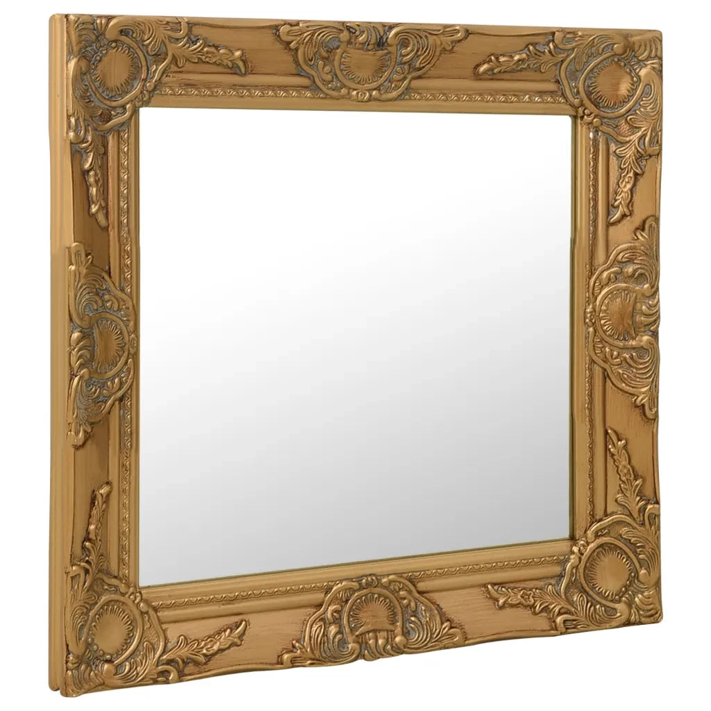 Specchio da Parete Stile Barocco-Specchio a Muro-Specchio Decorativo 50x50 cm Oro