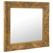 Specchio da Parete Stile Barocco-Specchio a Muro-Specchio Decorativo 50x50 cm Oro