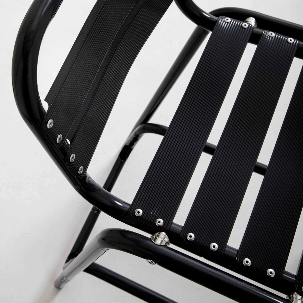 Oviala - Set di 4 seggioloni in alluminio nero