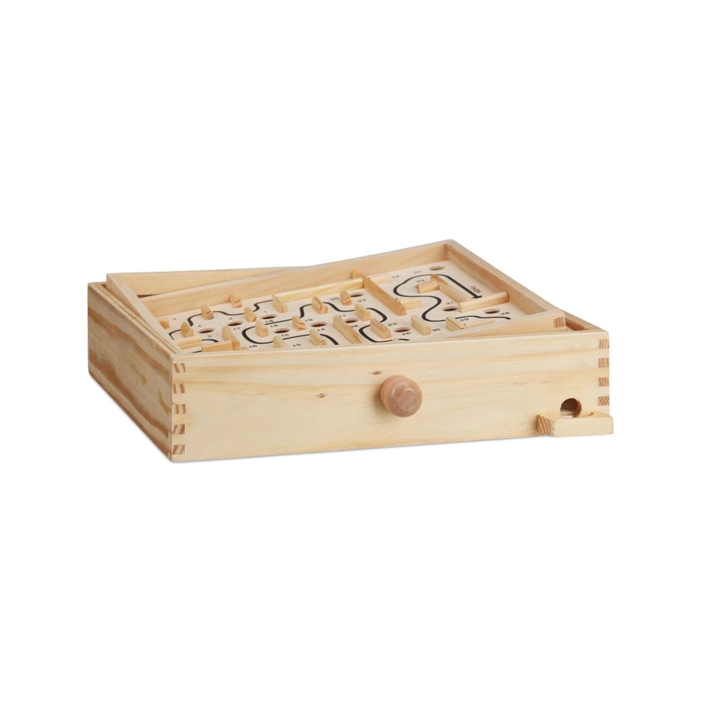 Gioco labirinto in legno per bambini 36 x 36 x 8 cm stimola abilità e destrezza design ludico in legno naturale 13_0003940