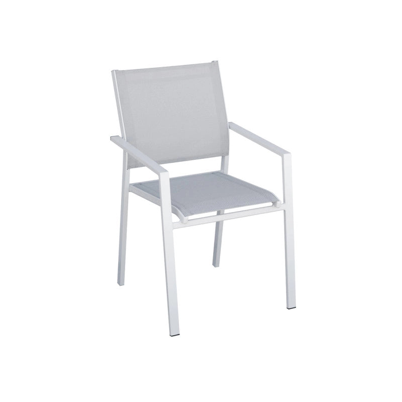 Sedia Zara Alluminio Bianco Text Grigio Chiaro Moia