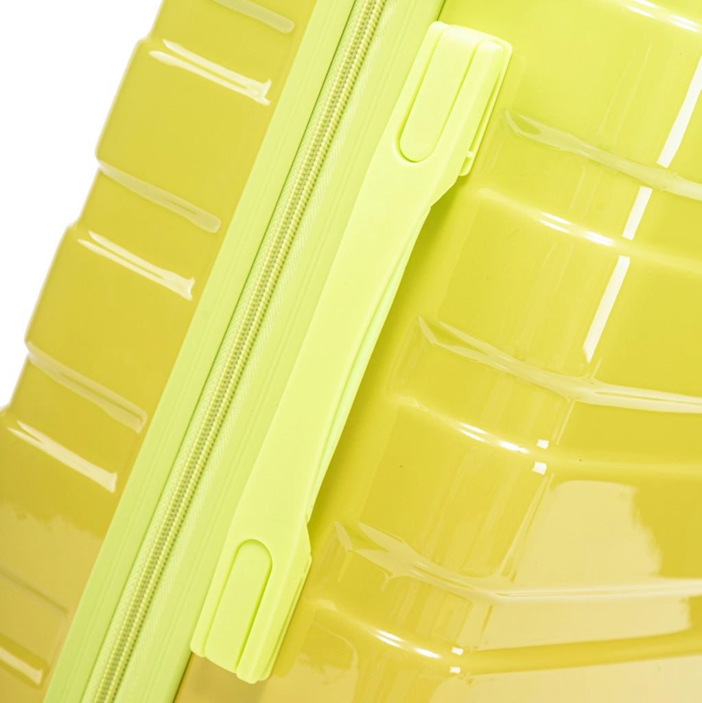 Set valigie rigide 20" e 14" con lucchetto a combinazione e beauty case verde