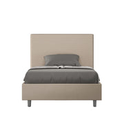 Letto Matrimoniale Large 170x200 cm con Rete e Contenitore Focus Tortora