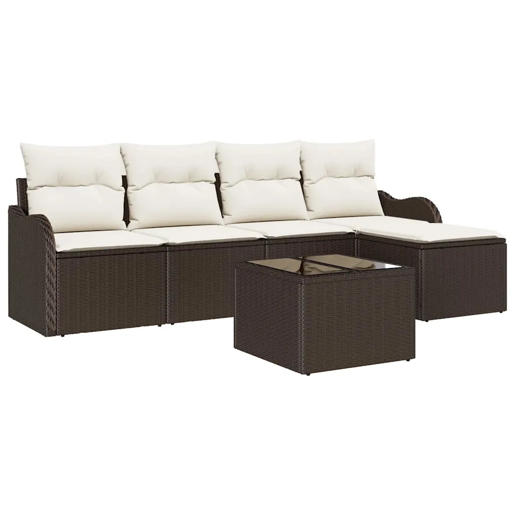 Set Divano da Giardino 6 pcs Grigio polyrattan