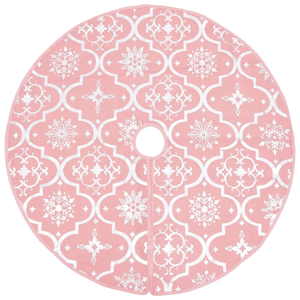 Gonna Albero Natale Raffinata con Calza-Decorazioni natalizie Rosa Tessuto 90 cm