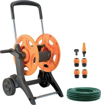 AVVOLGITUBO IRRIGAZIONE CARRELLATO EUROTANK GF  PLT/ACCIAIO RUOTE PLT +TUBO 1/2 MT 20 +RACCORDI