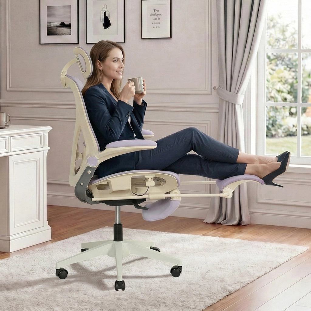 Sedia da ufficio ergonomica pieghevole con supporto lombare ¨C Minimal ¨C viola