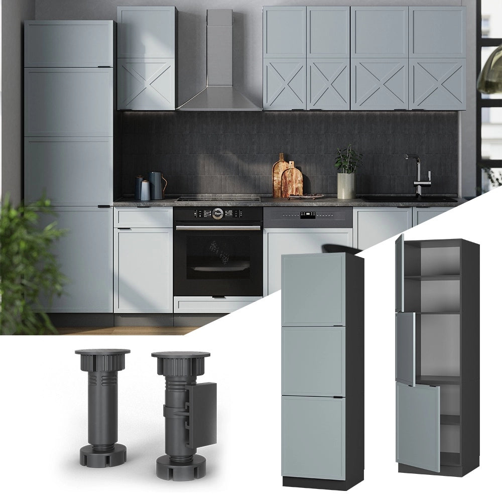 Mobile per forno da incasso Fame-Line Blu-grigio chiaro/Antracite 60 cm Vicco
