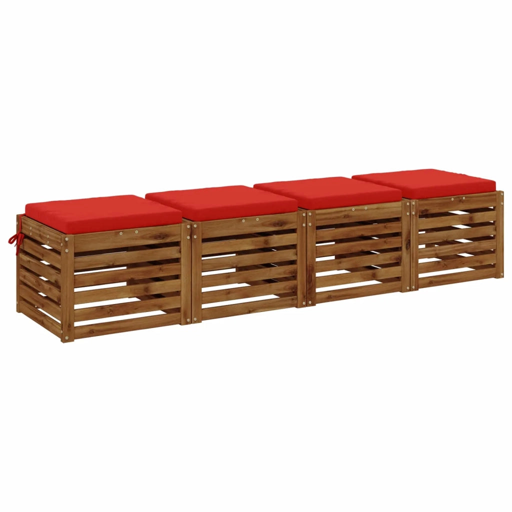 Cuscini per Seduta SOEST 4 pz 100% Poliestere Rosso 944465