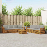 Set di divani da esterno 9 pz Naturale e Grigio Chiaro 3374576