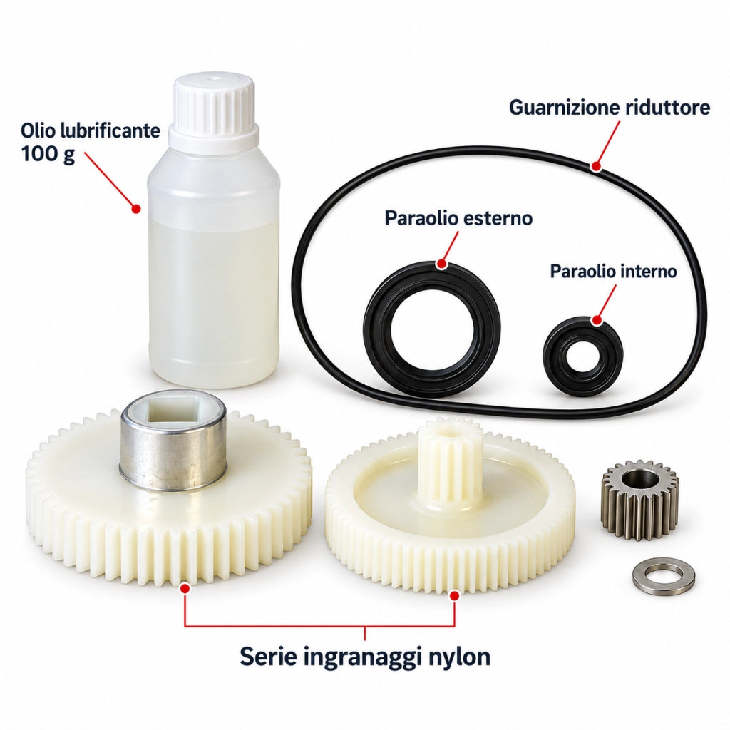 Kit Ricambi Assistenza Motoriduttore 1003 Reber Olio Guarnizioni Ingranaggi