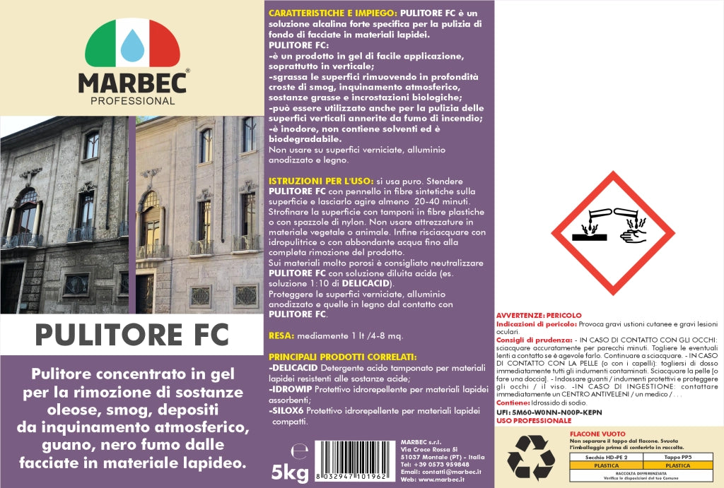 Pulizia facciate PULITORE FC   5KG + Tampone Marrone