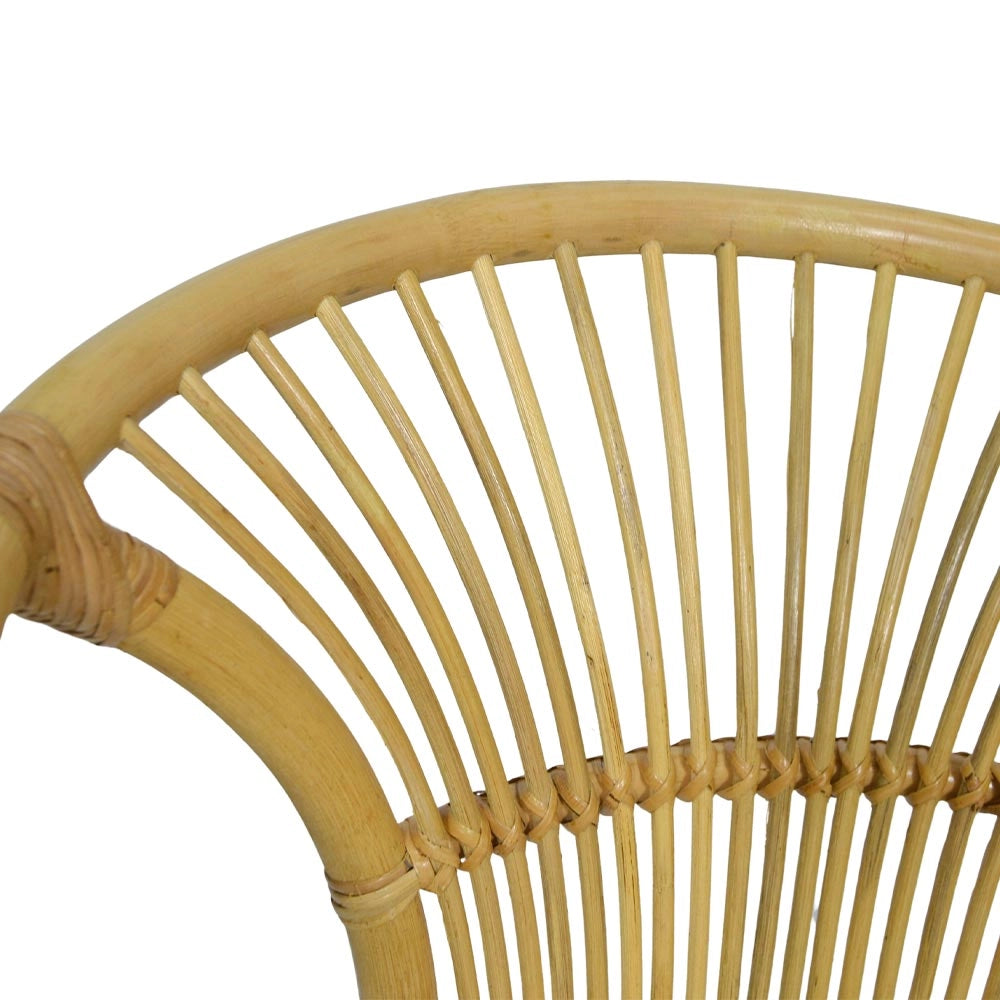 Poltrona da giardino Maya in vero legno di bambù e vimini naturale intrecciato