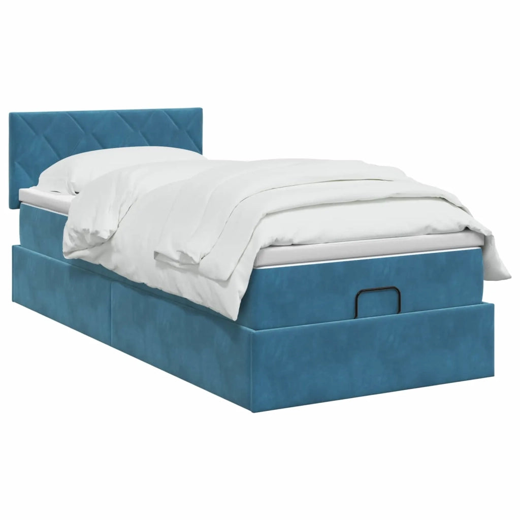 Letto ottomano con materasso Blu Scuro 80 x 200 cm Velluto 3456595