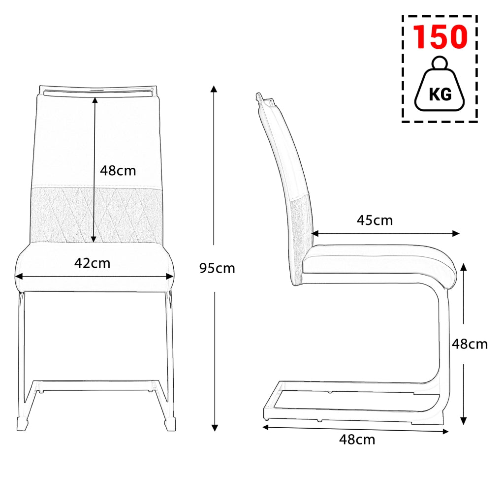 Sedia da pranzo moderna ergonomica, nera, struttura in metallo