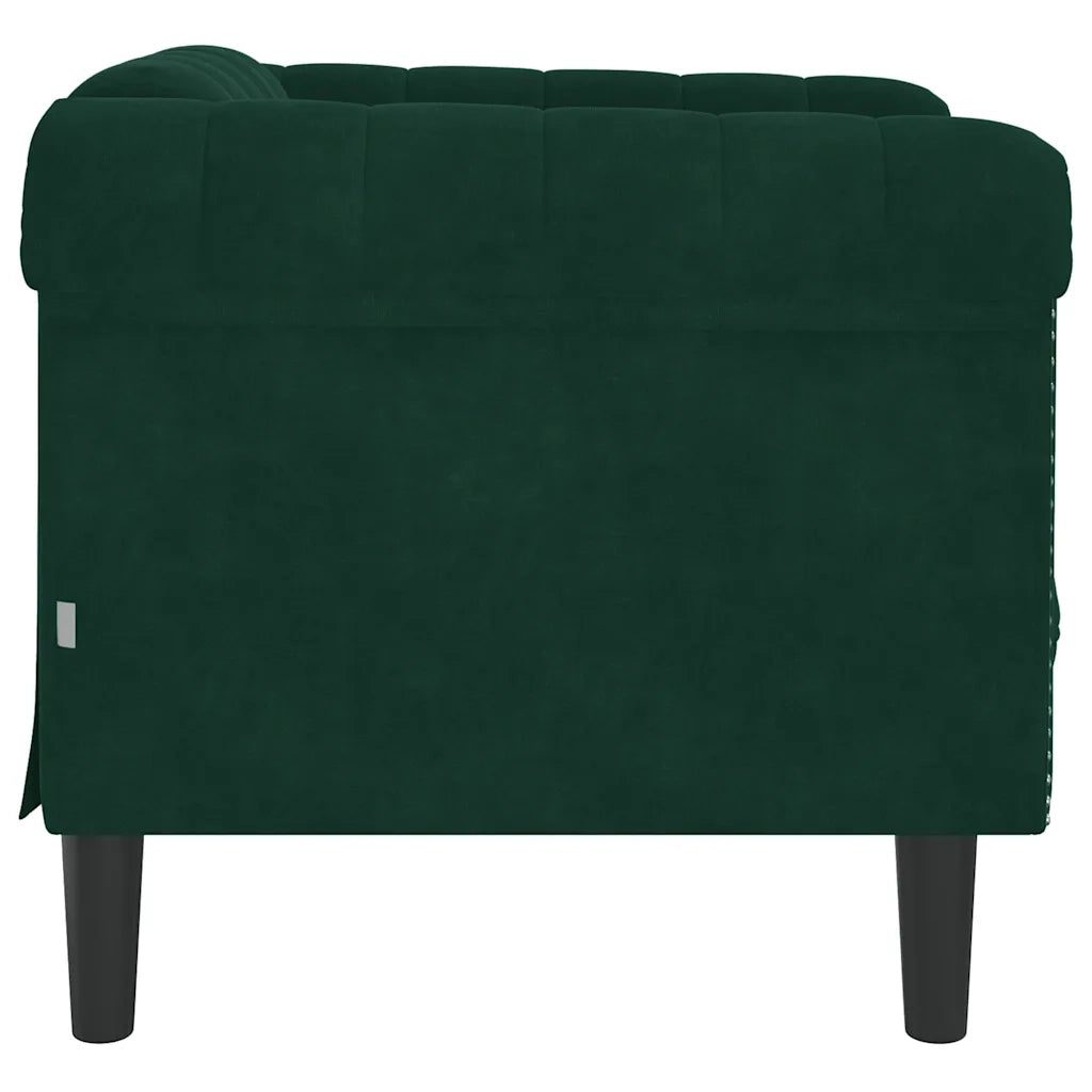 Divano Sedia-Poltrona Verde Scuro in Velluto