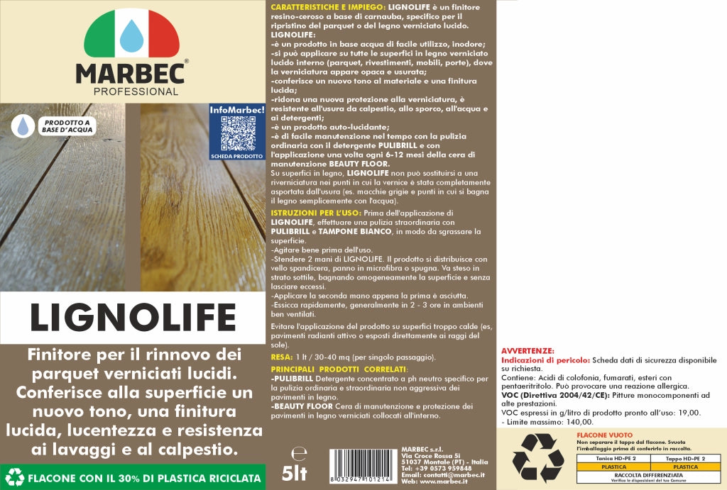 Prodotto per parquet rovinato LIGNOLIFE   5LTx4Pz