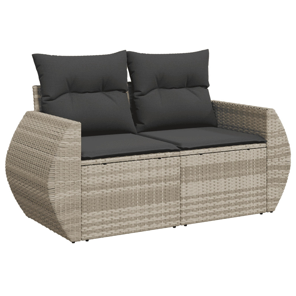 Set Divano da Giardino 5pz con Cuscini Grigio Chiaro Polyrattan 3268362