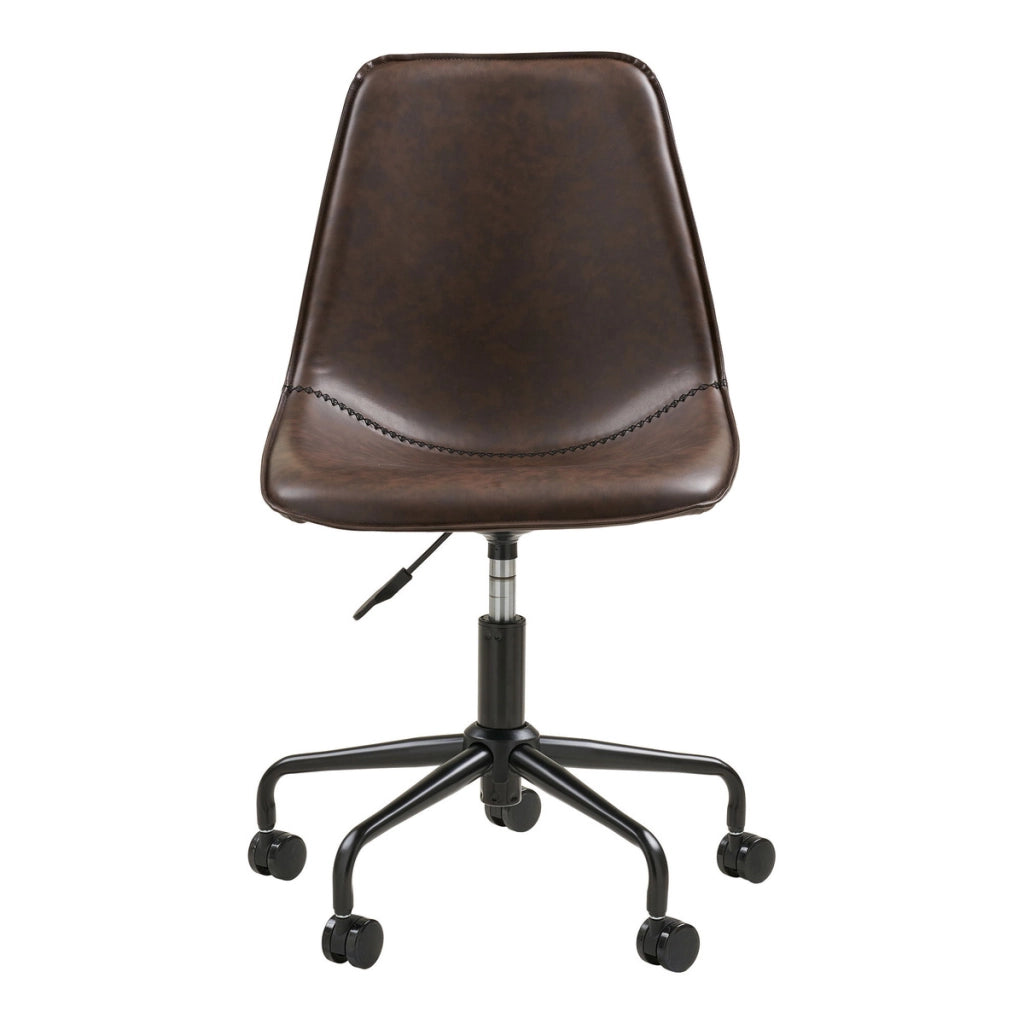 Sedia da Ufficio Monaco, Marrone, Similpelle, 48x56x83 cm