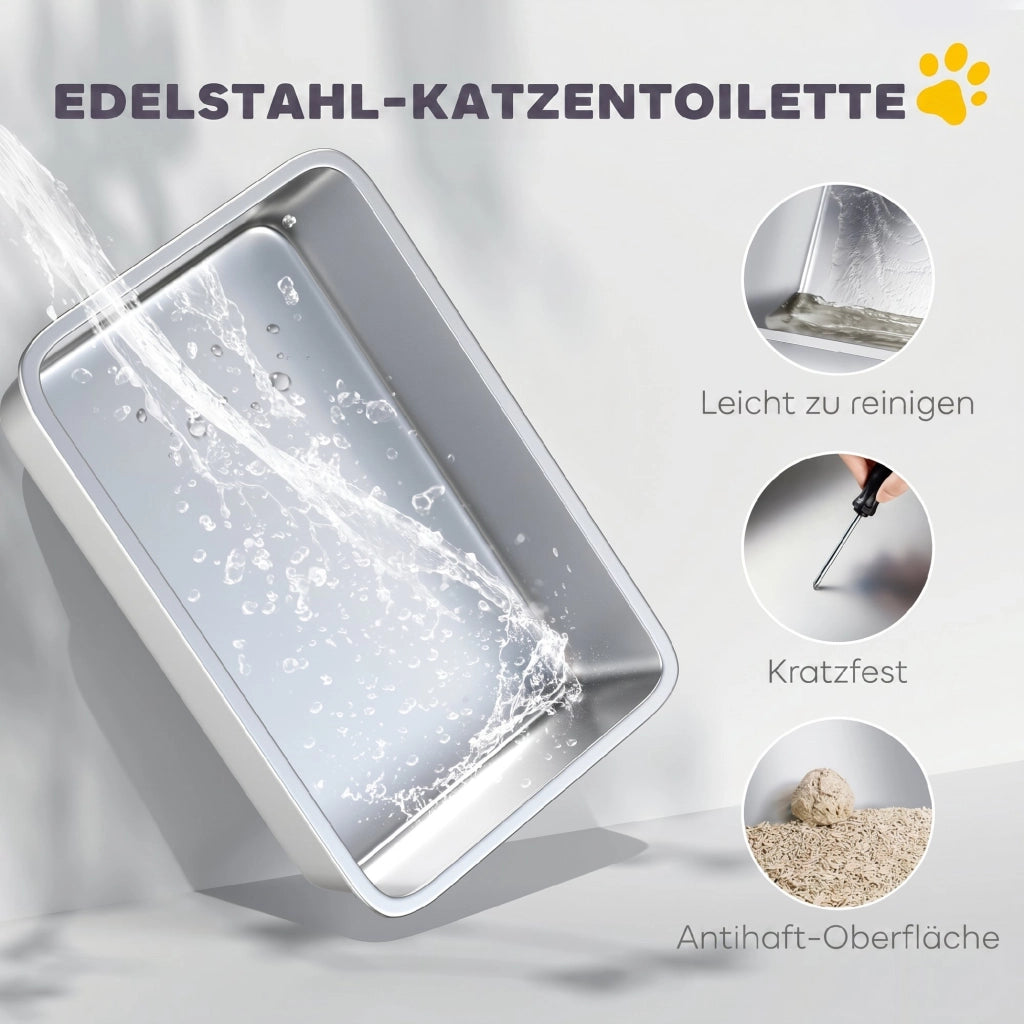 Casetta per gatti ¨C Minimal ¨C Acciaio inossidabile, Grigio chiaro, XL