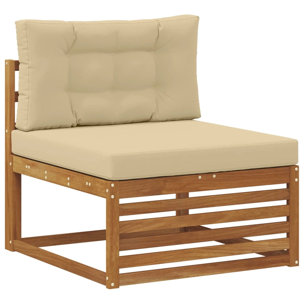 Set di divani da esterno con cuscino 5 Pezzo Naturale e Beige 3374098