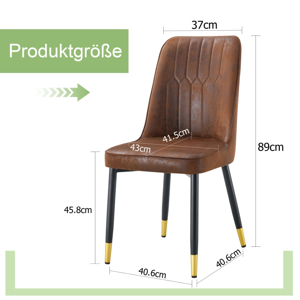 SEDIA da pranzo Set da 2 pezzi Marrone/Nero in tessuto tecnico e metallo