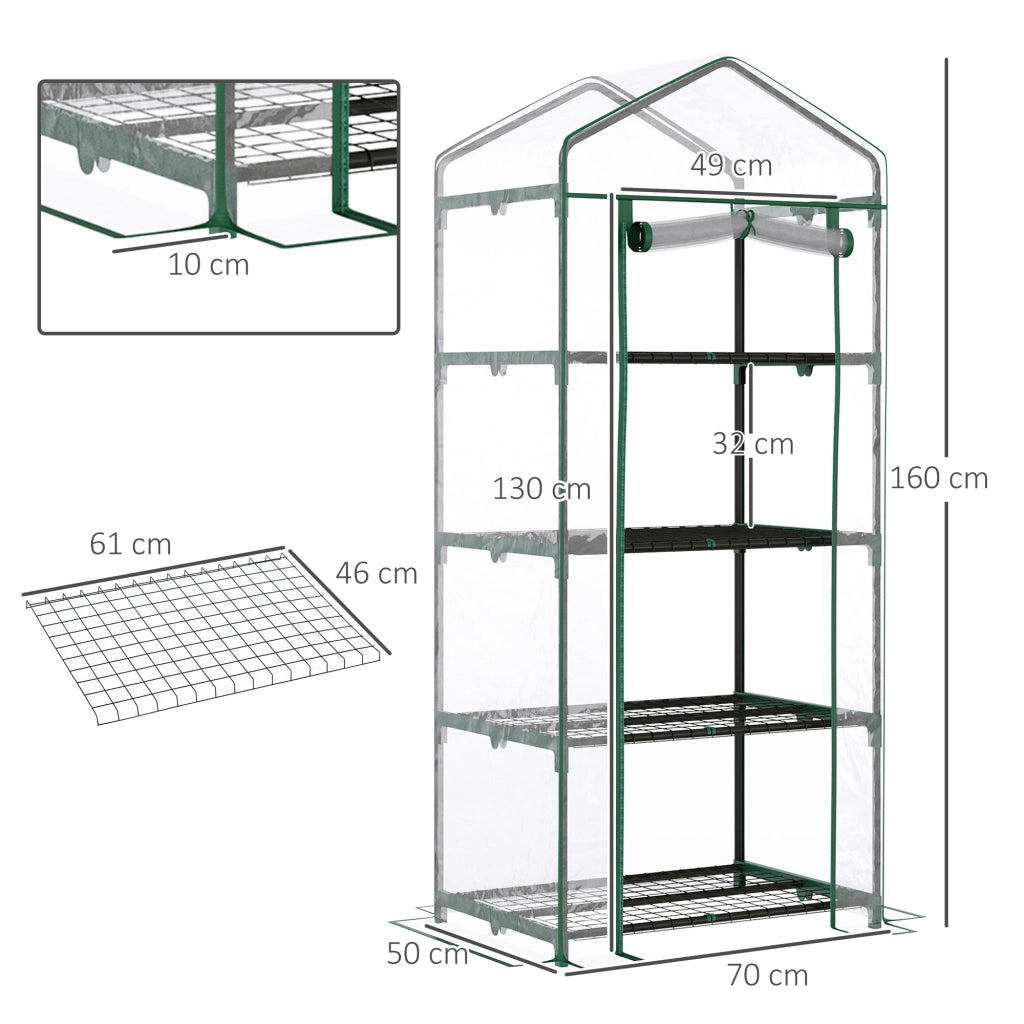 Serra da Balcone 4 Ripiani ¨C Xylo ¨C PVC Trasparente 70x50x160cm