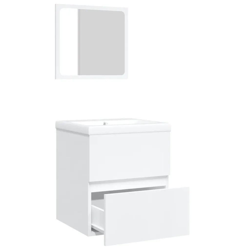 Mobile da Bagno con Lavabo | Armadio Lavabo e Specchio Bianco