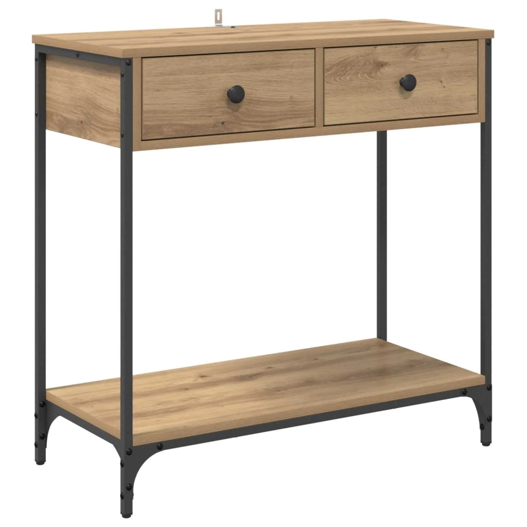 Table console Chêne artisanal 75 x 34,5 x 75 cm