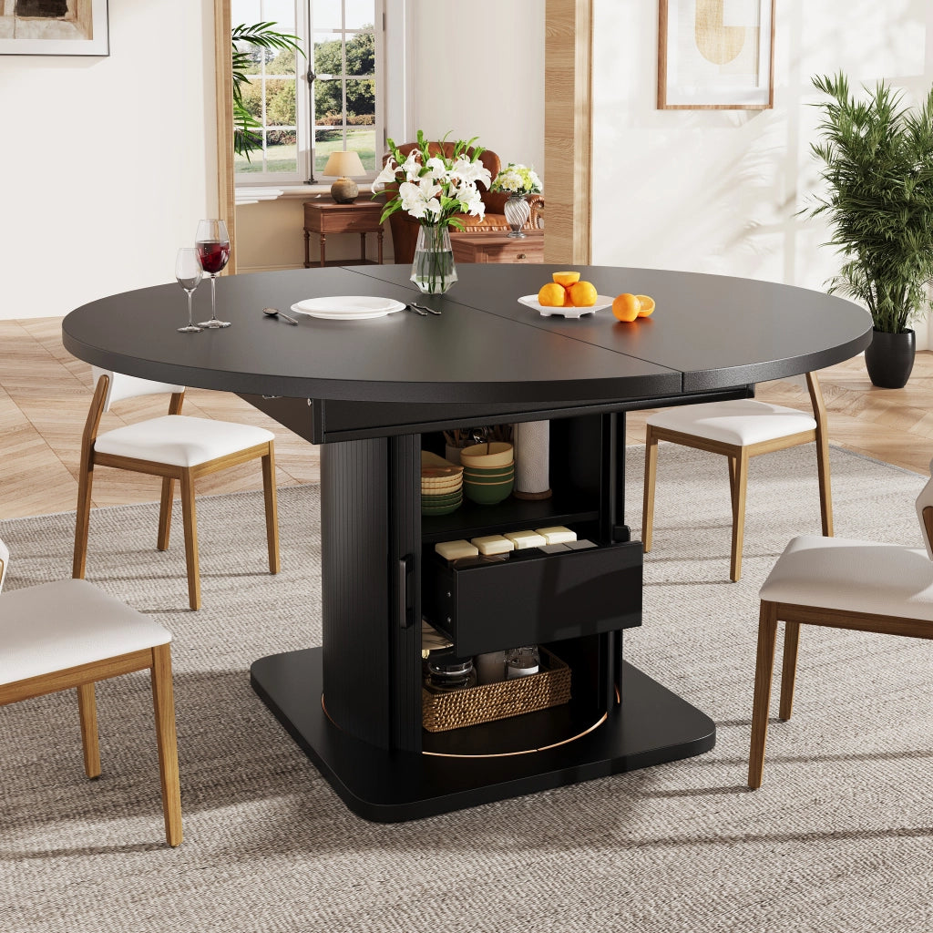 TAVOLO ALLUNGABILE 118-158 x 118 x 76 cm MDF Nero