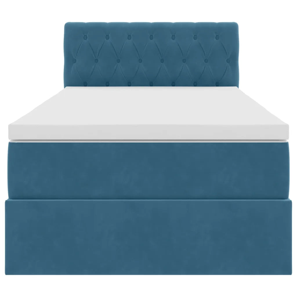 Letto con Contenitore Blu Scuro 90 x 190 cm Velluto 3370789