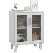Cassettiera con ante trasparenti e 2 ripiani ¨C Minimal ¨C Bianco 61x35x75 cm