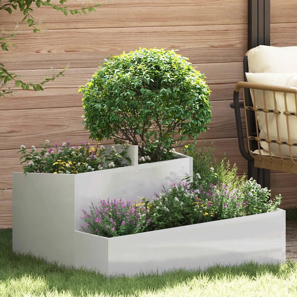 Vaso da giardino Argento 80 x 80 x 50 cm Acciaio inossidabile