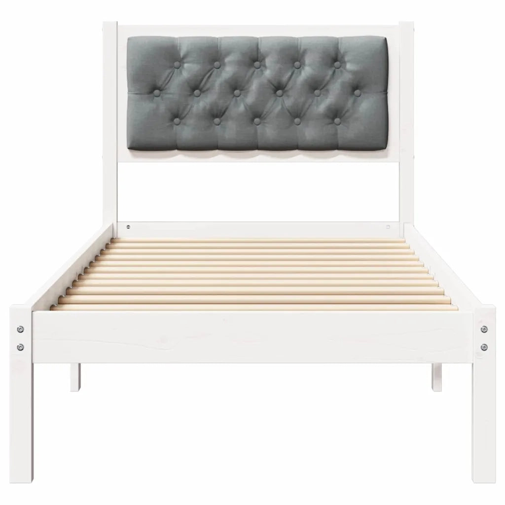 Letto singolo | Letto per adulti | Struttura del letto Grigio chiaro 90 x 200 cm Pino massello