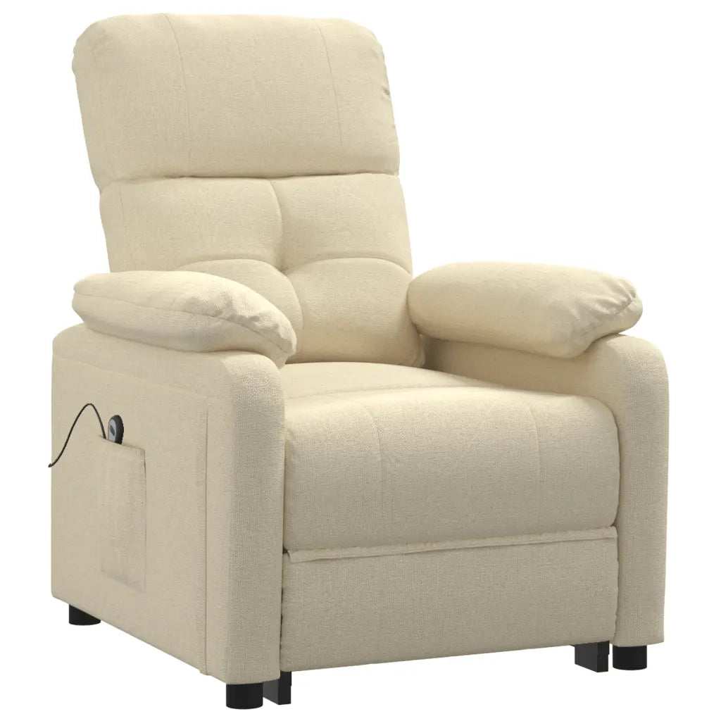 Poltrona Elettrica Reclinabile Crema in Tessuto 3073811