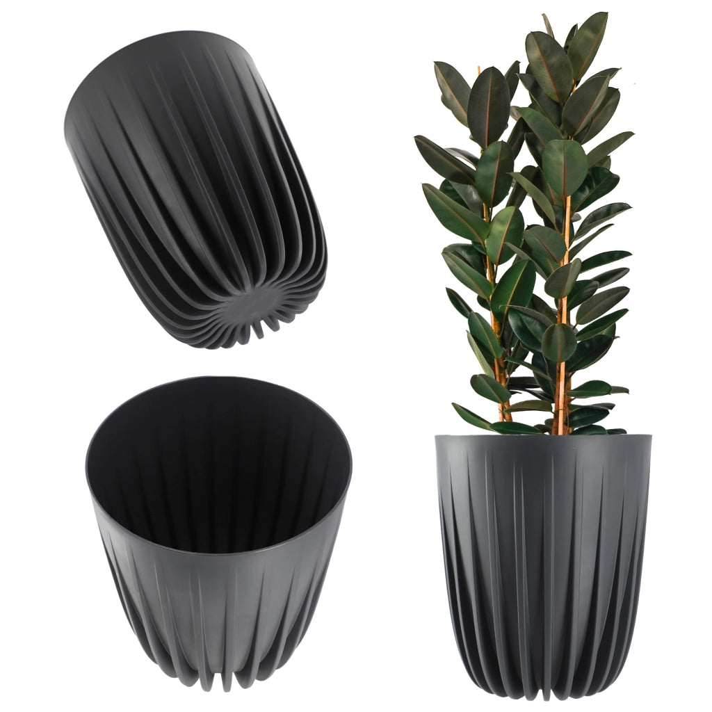 Vaso da fiori KADAX con inserto, rotondo, 19x22,5 cm, con coperchio in plastica.